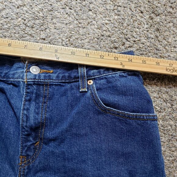 Levis 550 Shorts Womens 10 Blue Relaxed Fit Cutt Offs Medium Wash Denim Jorts - Picture 7 of 12